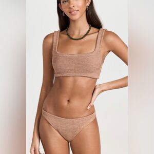 Hunza G Xandra Bikini Metallic Cocoa Set